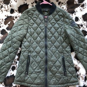 Green quilted jacket